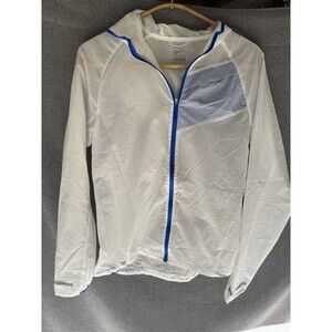 Nike 3M Impossibly Light Running Zip Womens SZ S Hooded White Jacket‎